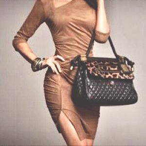 Sueded Side Knot Bebe Dress NWT